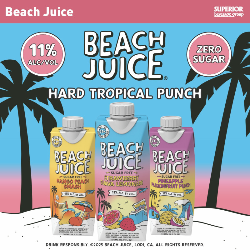 BEACH JUICE - 500ML Tetra Packs - Peach Smash (Item# 113920), Pineapple Passionfruit Punch (Item# 113918), Strawberry Guava (Item# 113919)