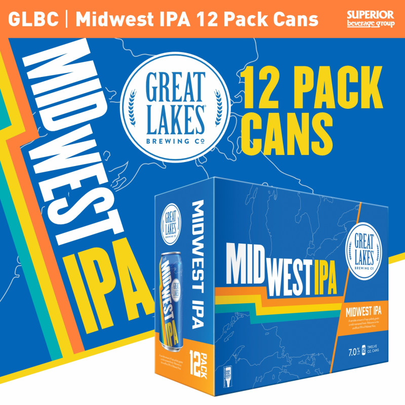 GREAT LAKES - Midwest IPA 12 Pack Cans (Item# 95197)