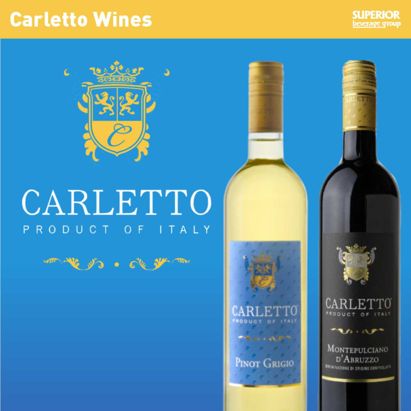 CARLETTO - Carletto Wines 750ml - Montepulciano (Item# 112175), Pinot Grigio (Item# 109882)