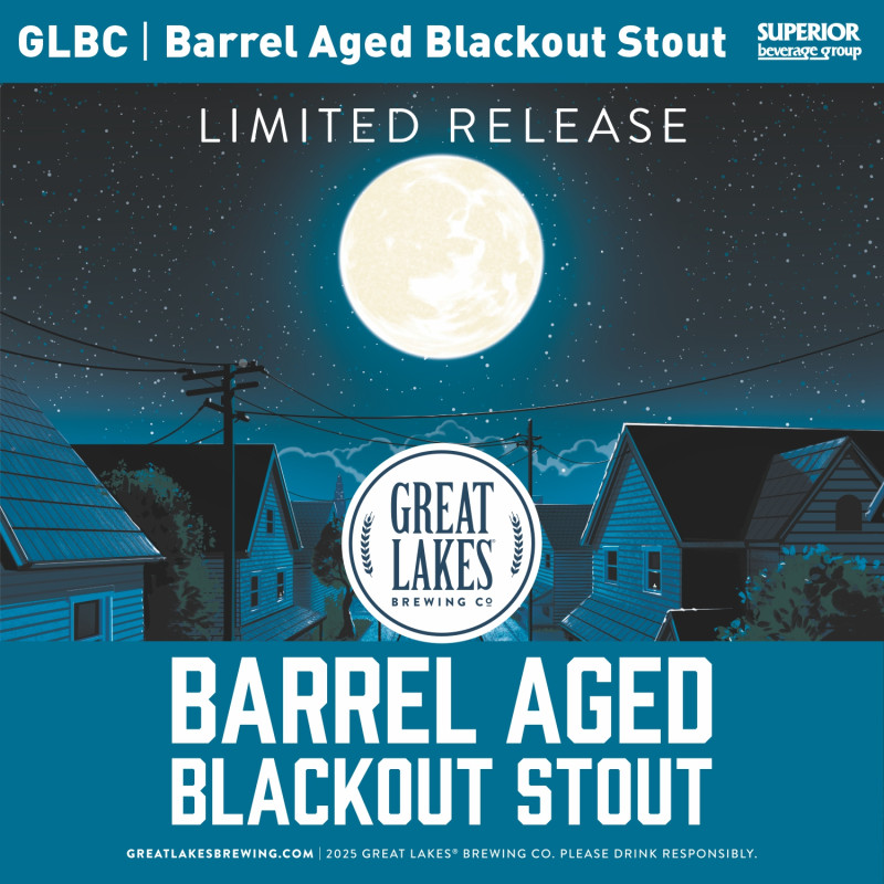 GREAT LAKES - Barrel Aged Blackout Stout | 6/4 Pack16oz Cans (Item# 95051) | 1/2 BBL (Item# 95186) | 1/6 BBL (Item# 95065)