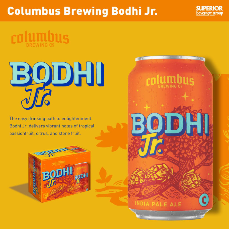 COLUMBUS BREWING - Bodhi Jr. | 2/12 Pack Cans (Item # 16707), 1/6 BBL (Item# 16874), 50 L (Item# 16872)