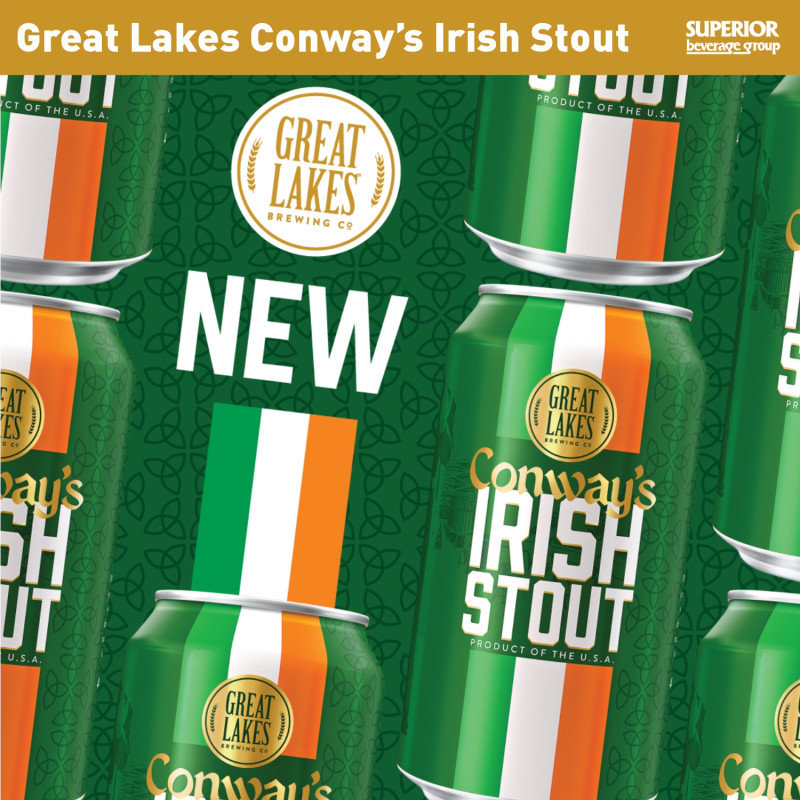 GREAT LAKES - Conway's Irish Stout - 6 Pack Cans (Item# 95145), 1/6 BBL (Item# 95143), 1/2 BBL (Item# 95144)