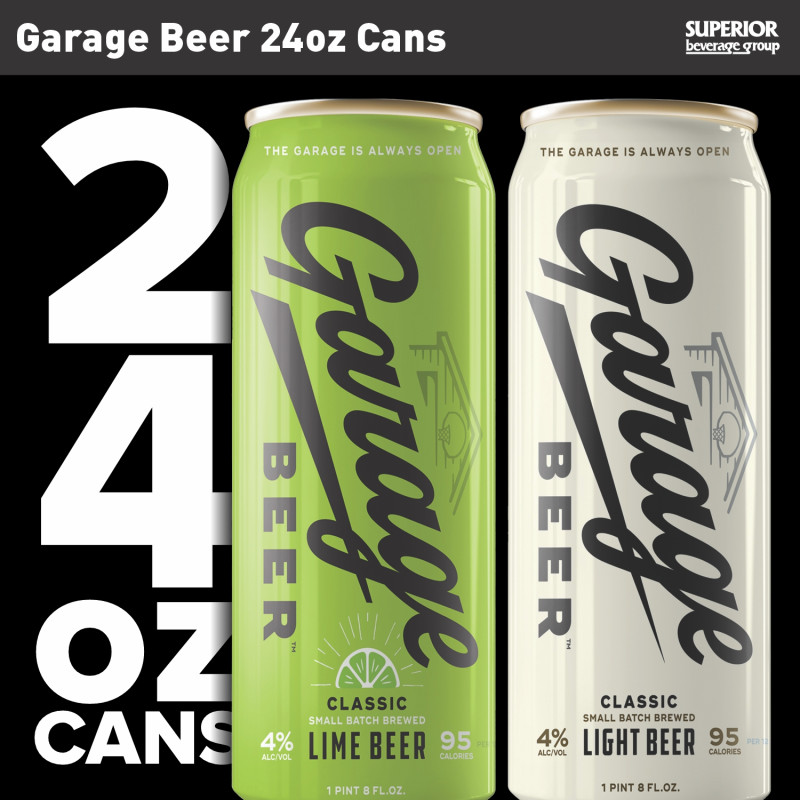 GARAGE BEER - 24oz Cans - Original (Item#16178), Lime (Item# 16177)