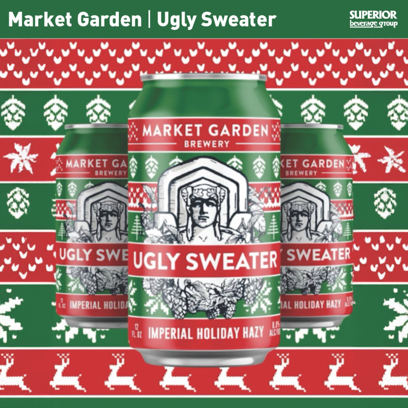 MARKET GARDEN - Ugly Sweater Hazy Imperial IPA | 1/2 BBL (Item# 16485) | 1/6 BBL (Item# 16484) | 4/6 PK CAN (Item# 16483)      