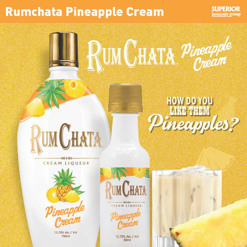 RUMCHATA - Rumchata Pineapple Cream - 750ml (Item# 113649), 50ml (Item# 113658)
