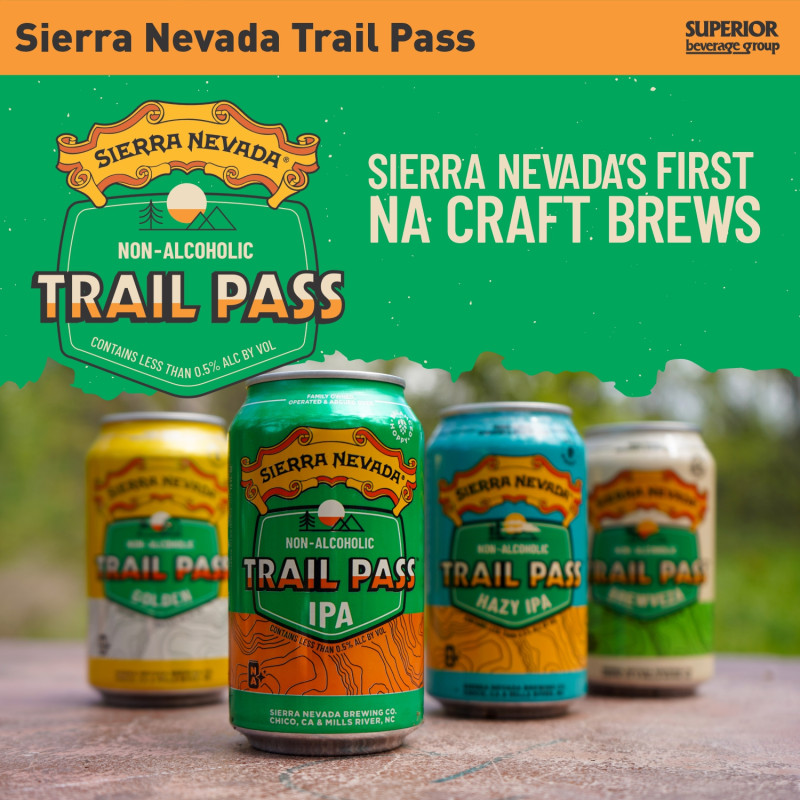 SIERRA NEVADA - Trail Pass - IPA 6pk Can (67021), Hazy IPA 6pk Can (Item# 16164), Golden 6pk Can (Item# 67020), Variety 12 Pack Can (Item# 67041)