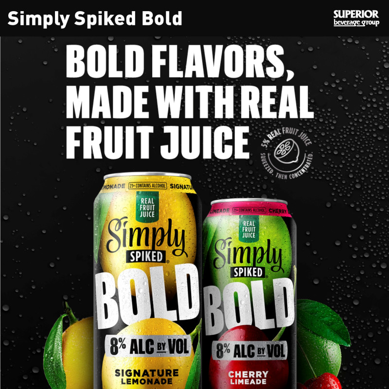 SIMPLY SPIKED - Bold 24oz Cans | Lemonade (Item# 17053), Cherry Lime  (Item# 17052)