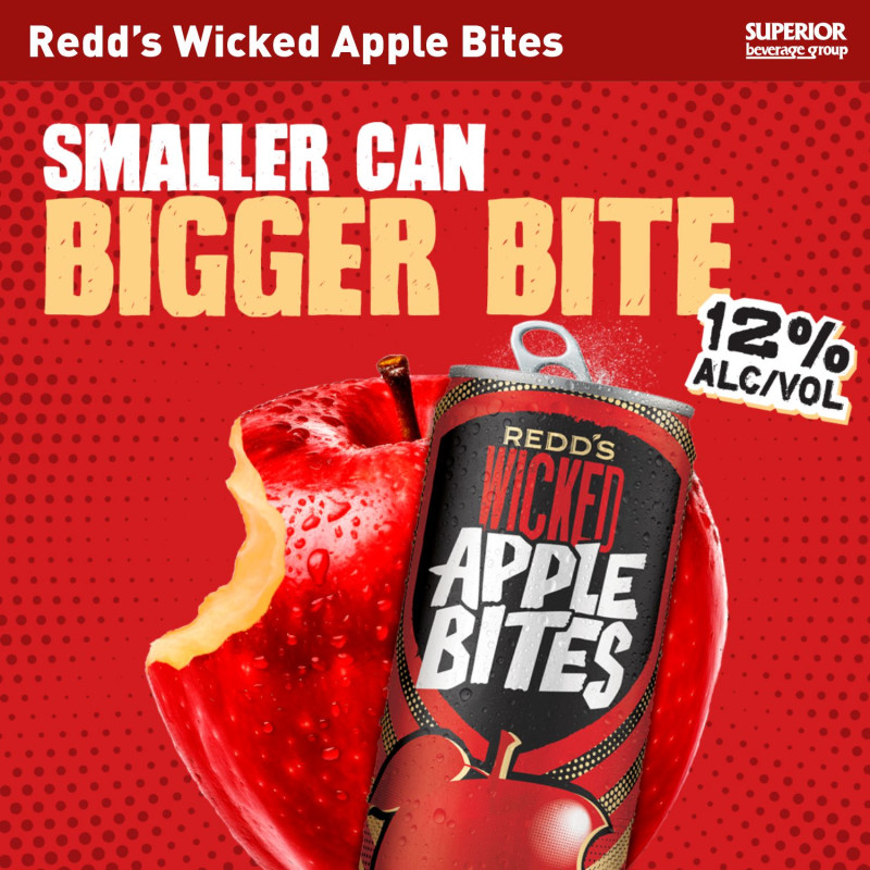 REDDS - Wicked Apple Bites | 12pk 10oz Cans (Item# 10080) | 12pk 7.5oz Cans (Item# 16681)