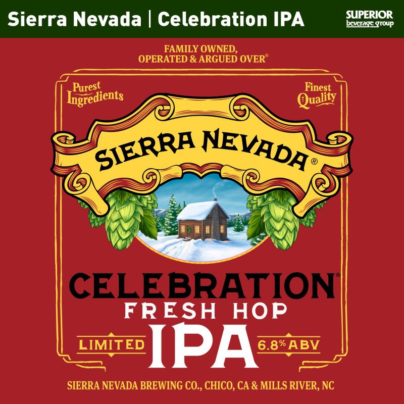 SIERRA NEVADA - Celebration | 4/6 Pack Cans (Item# 67293) | 2/12 Pack Cans (Item# 67294) | 1/2 BBL (Item# 67009) | 5 Gallon (Item# 67042)