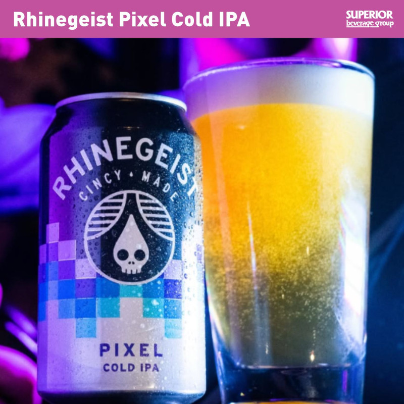 RHINEGEIST - Pixel Cold IPA | 6pk Can (Item# 16721) | 1/2 BBL (Item# 16722) | 1/6 BBL (Item# 16723)